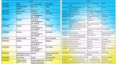 Calendario manifestazioni Estate 2021