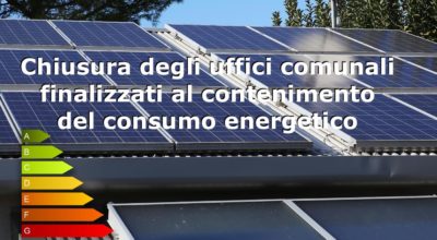 Chiusura degli uffici comunali finalizzata al contenimento del consumo energetico