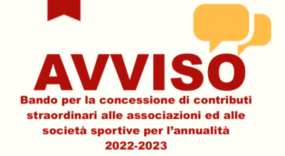 Contributi straordinari alle associazioni ed alle società sportive 2022/23